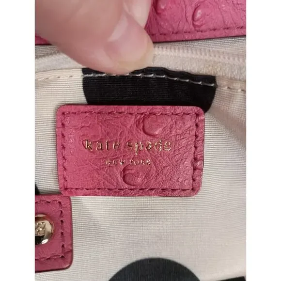 Kate Spade Pink Ostrich-embossed Leather Anisha Bexley Shoulder Bag - Picture 15 of 16